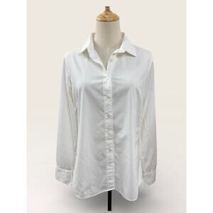 J.Crew Haberdashery Classic White Button-Up Blouse, Size M